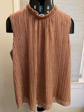 Sleeveless Metallic Rust Shimmer Top